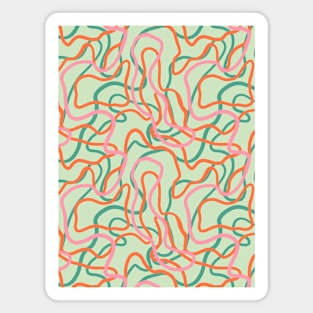 Abstract curvy lines pattern in mint green Magnet